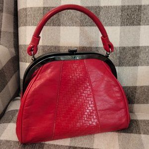 Retro vintage Red snap top handbag pocketbook
